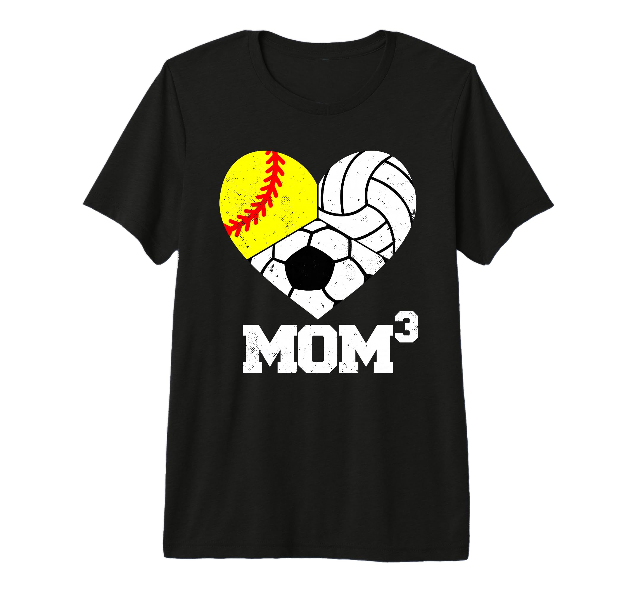 Mom Cubed Mom3 Mom Three Softball T-Shirt - Novelty Apparel Men Women