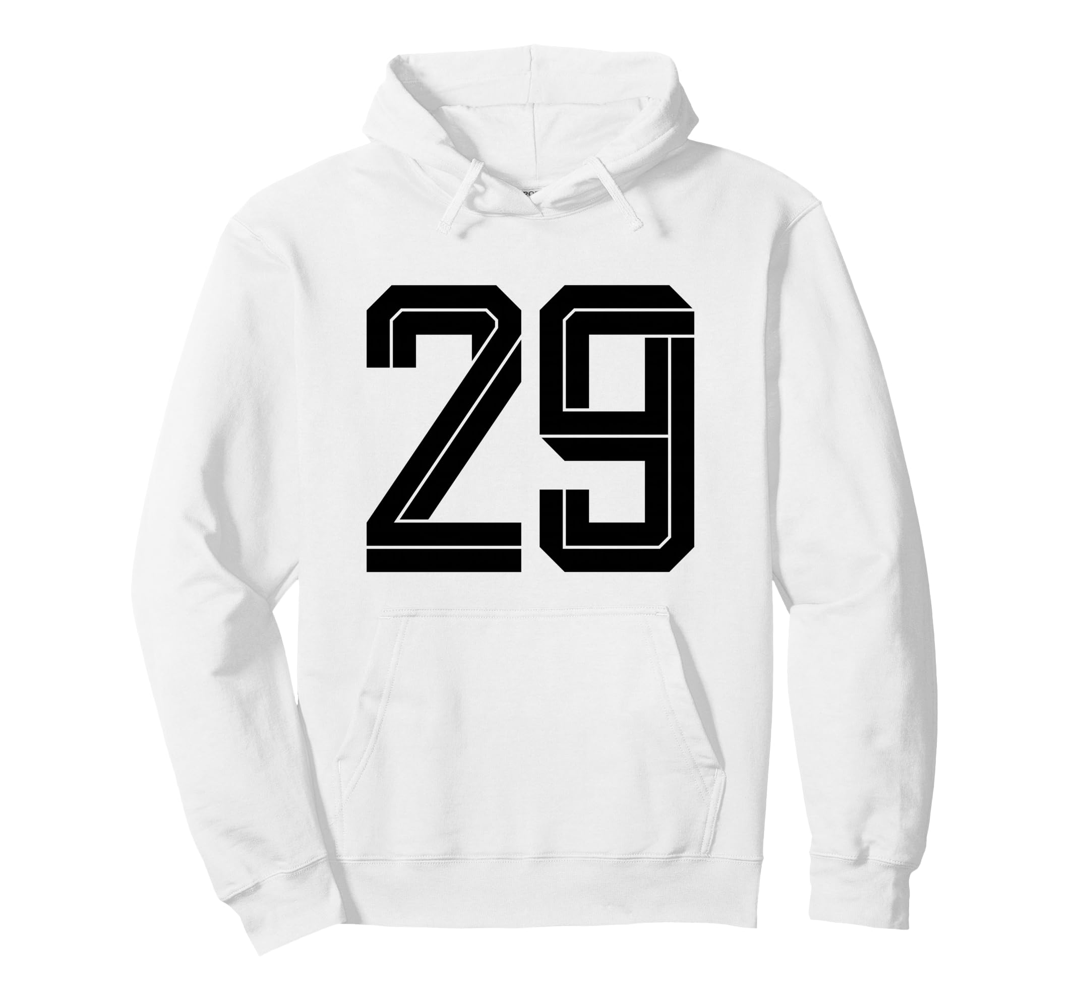 29 White Number 29 Sports Fan Soccer Hoodie - Minimalist Print for Adults