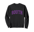 Purple South Team Colors Spirit Sports Sweatshirt - Graphic Print Unisex