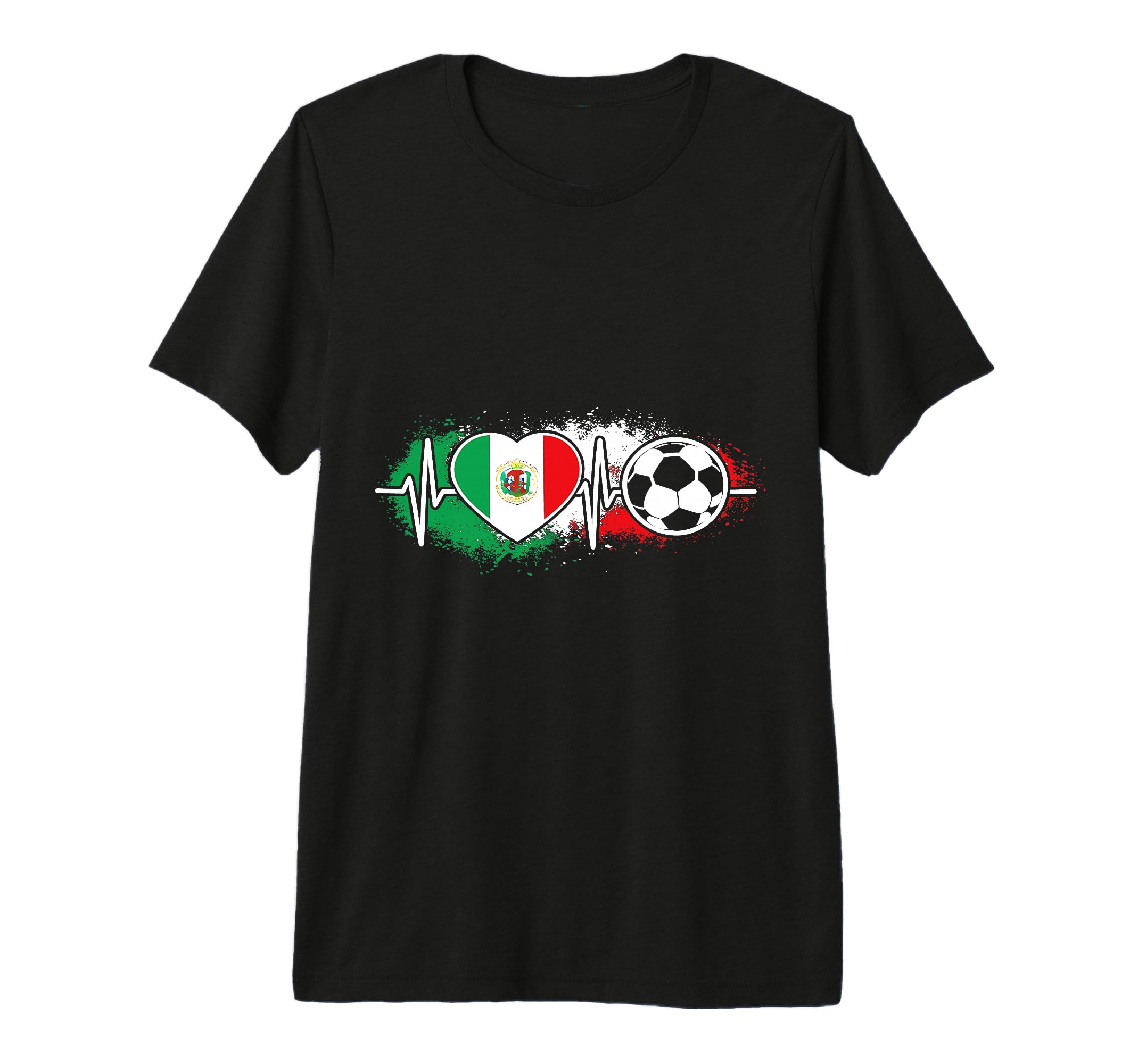 Mexico Soccer Heartbeat Mexican Flag T-Shirt - Streetwear Style Men Women