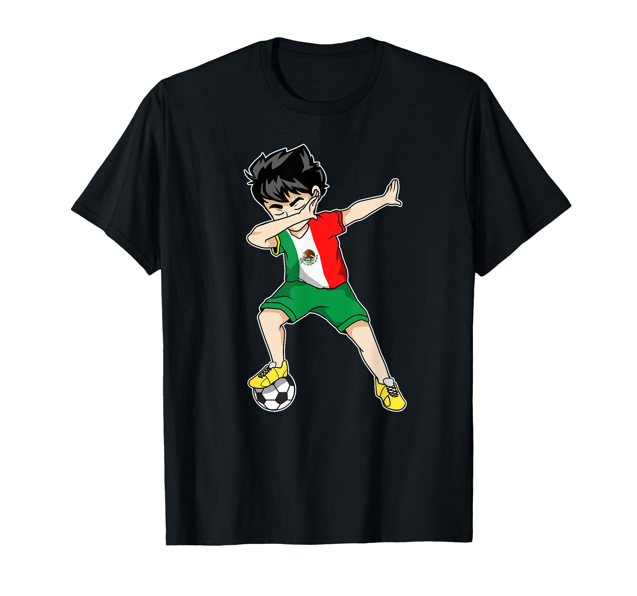 Dabbing Soccer Mexico Football Mexican Gift T-Shirt - Unique Graphic Unisex