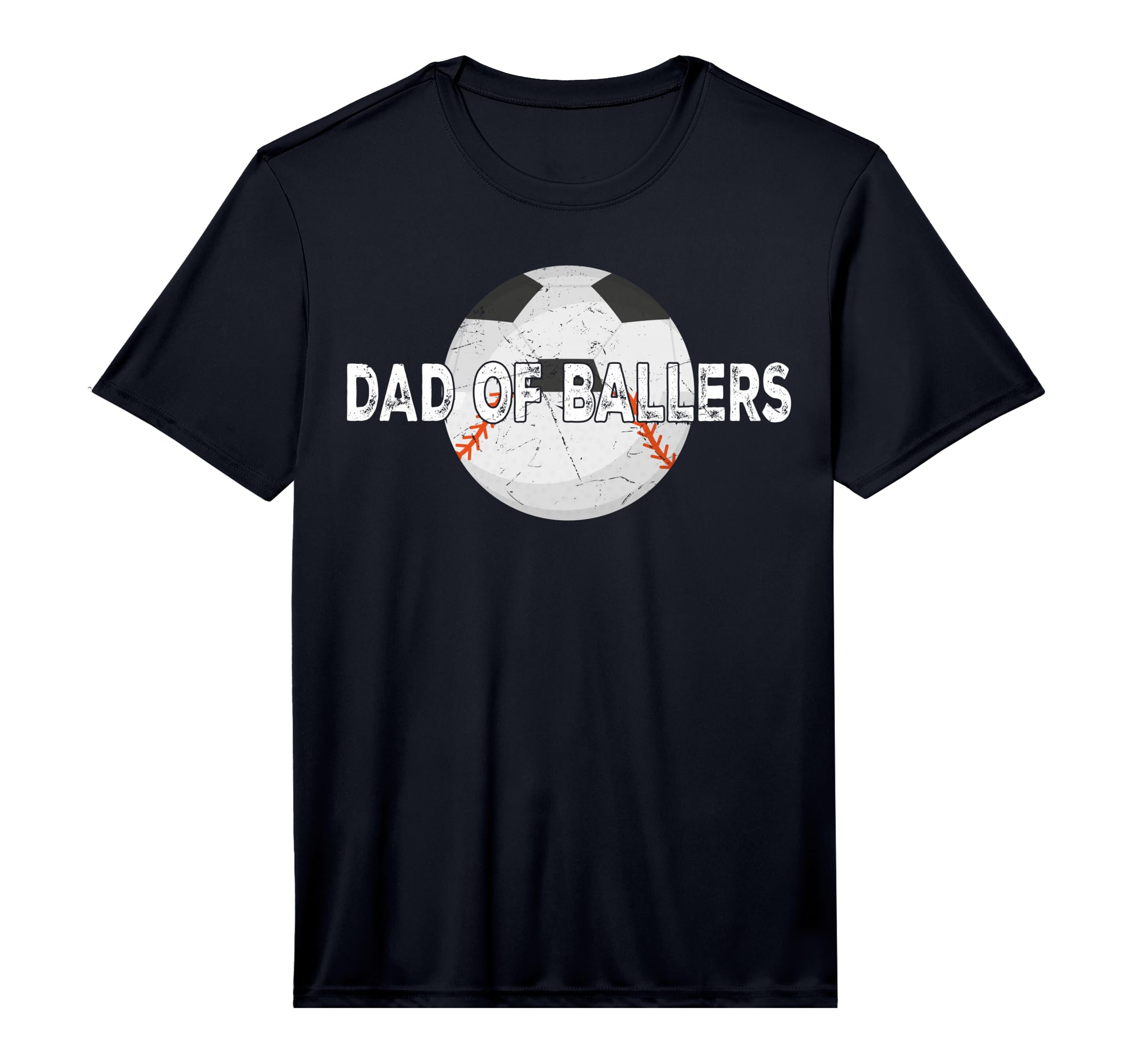 Mens Dad Ballers Soccer Baseball T-Shirt - Minimalist Print for Adults