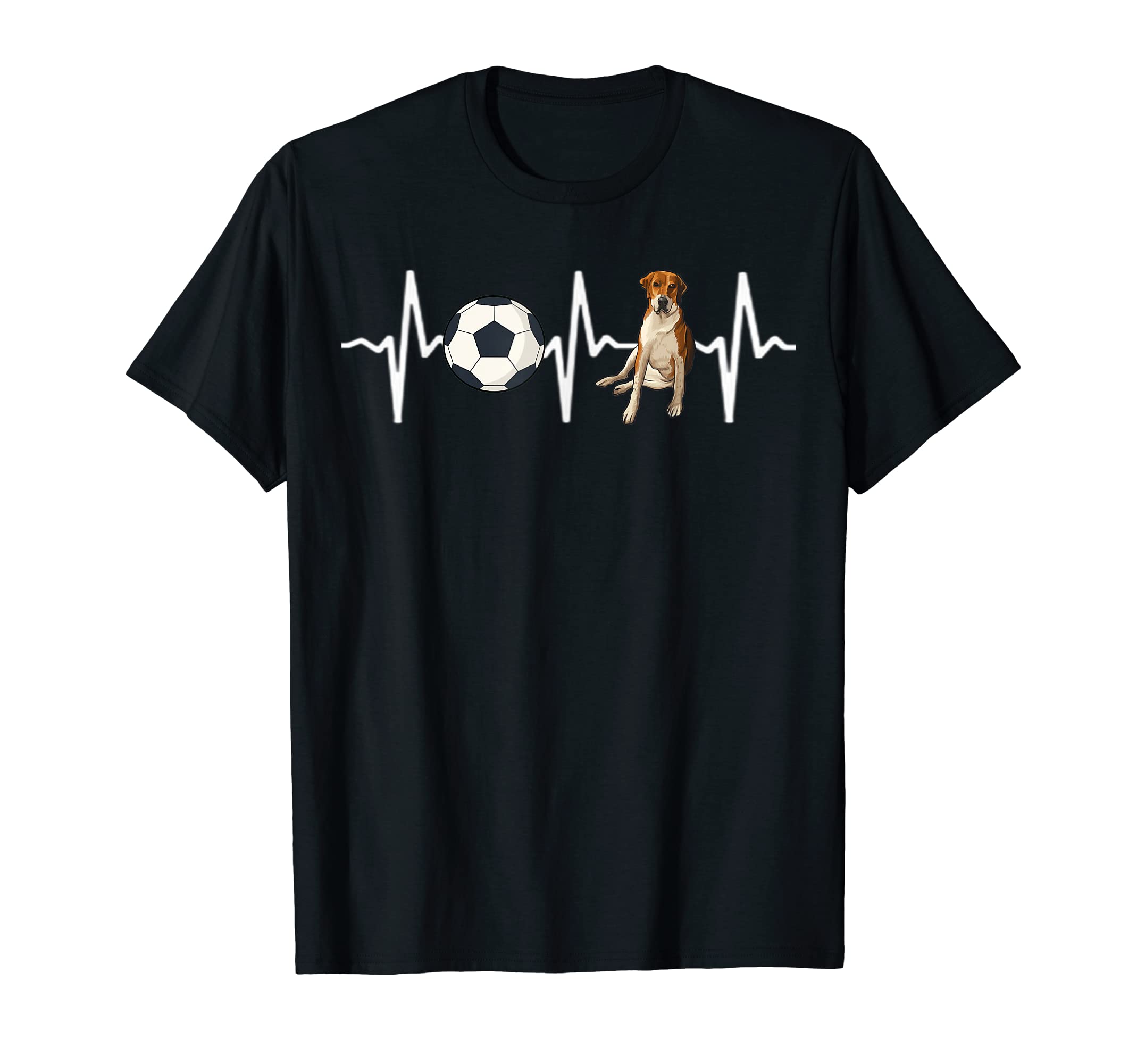 Soccer English Foxhound Heartbeat T-Shirt - Minimalist Print for Adults