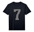 Number 7 Checkered Number Performance T-Shirt - Graphic Print Unisex