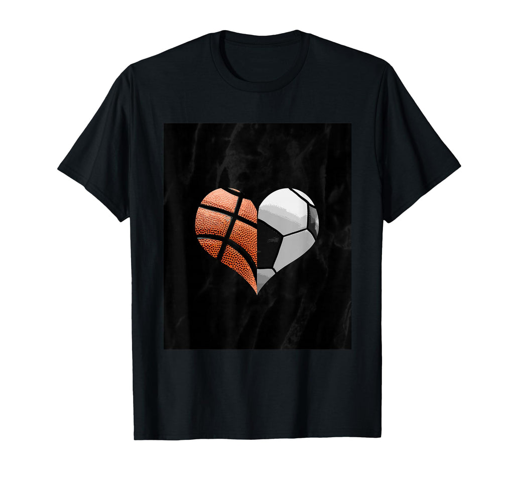 Basketball Football Soccer Ball Heart T-Shirt - Unique Graphic Men Women