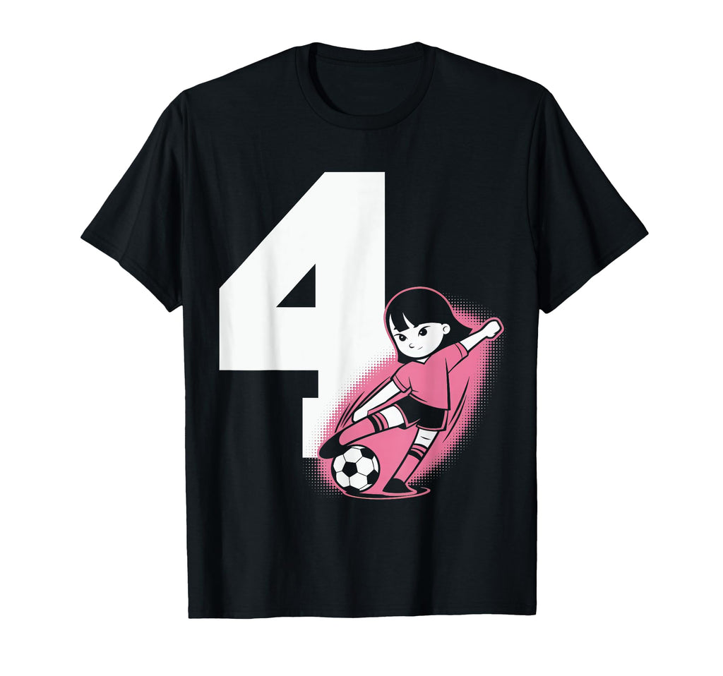 4 Soccer Birthday Gift Soccer Fan Sports T-Shirt - Trendy Graphic Unisex