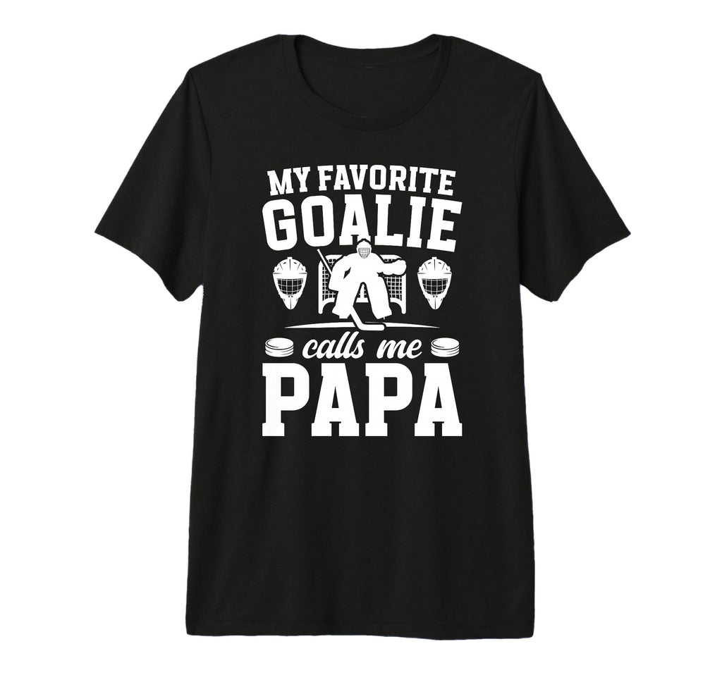 Mens Proud Hockey Goalie Papa Ice Hockey T-Shirt - Streetwear Style Unisex