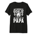 Mens Proud Hockey Goalie Papa Ice Hockey T-Shirt - Streetwear Style Unisex
