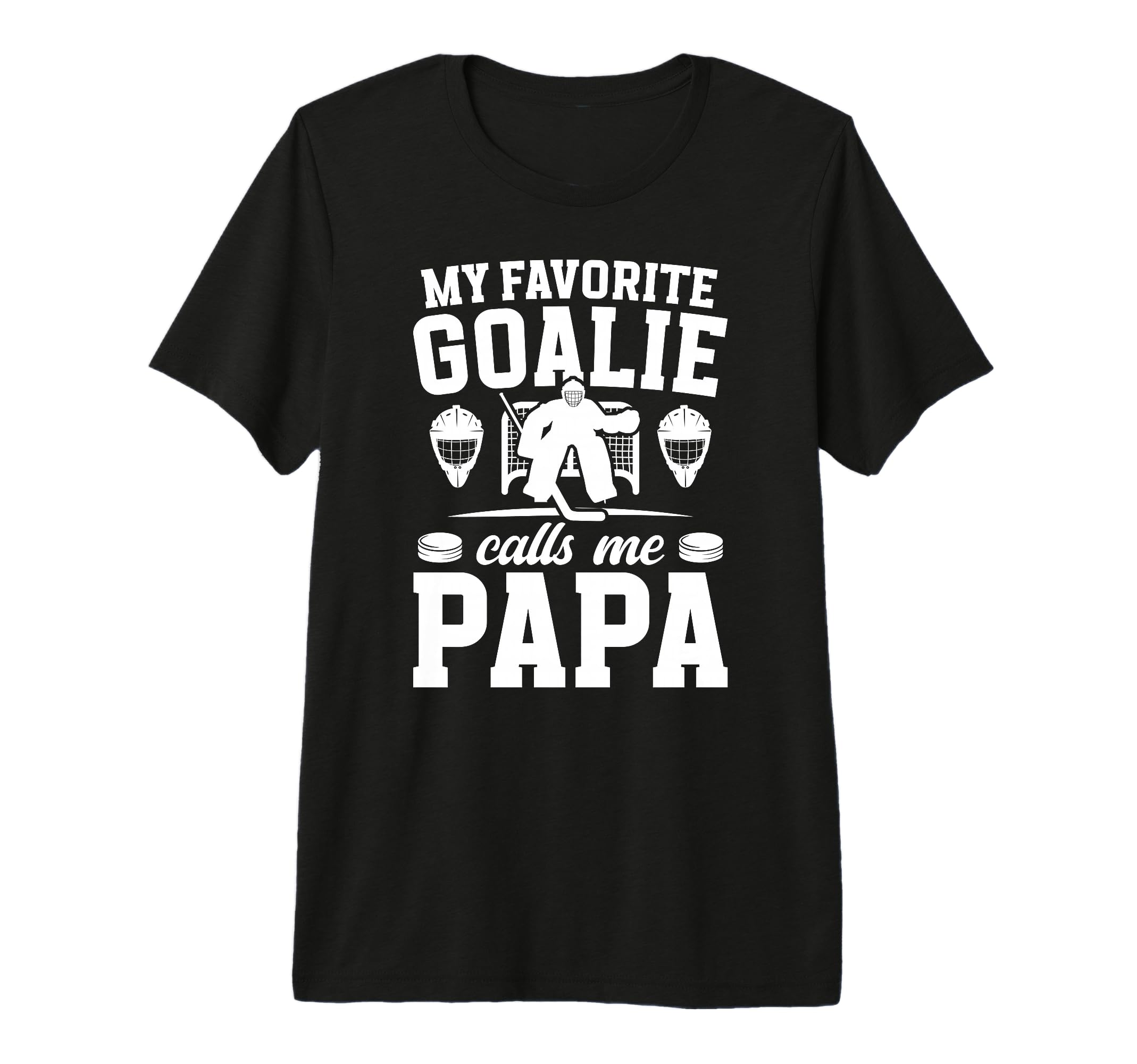 Mens Proud Hockey Goalie Papa Ice Hockey T-Shirt - Streetwear Style Unisex