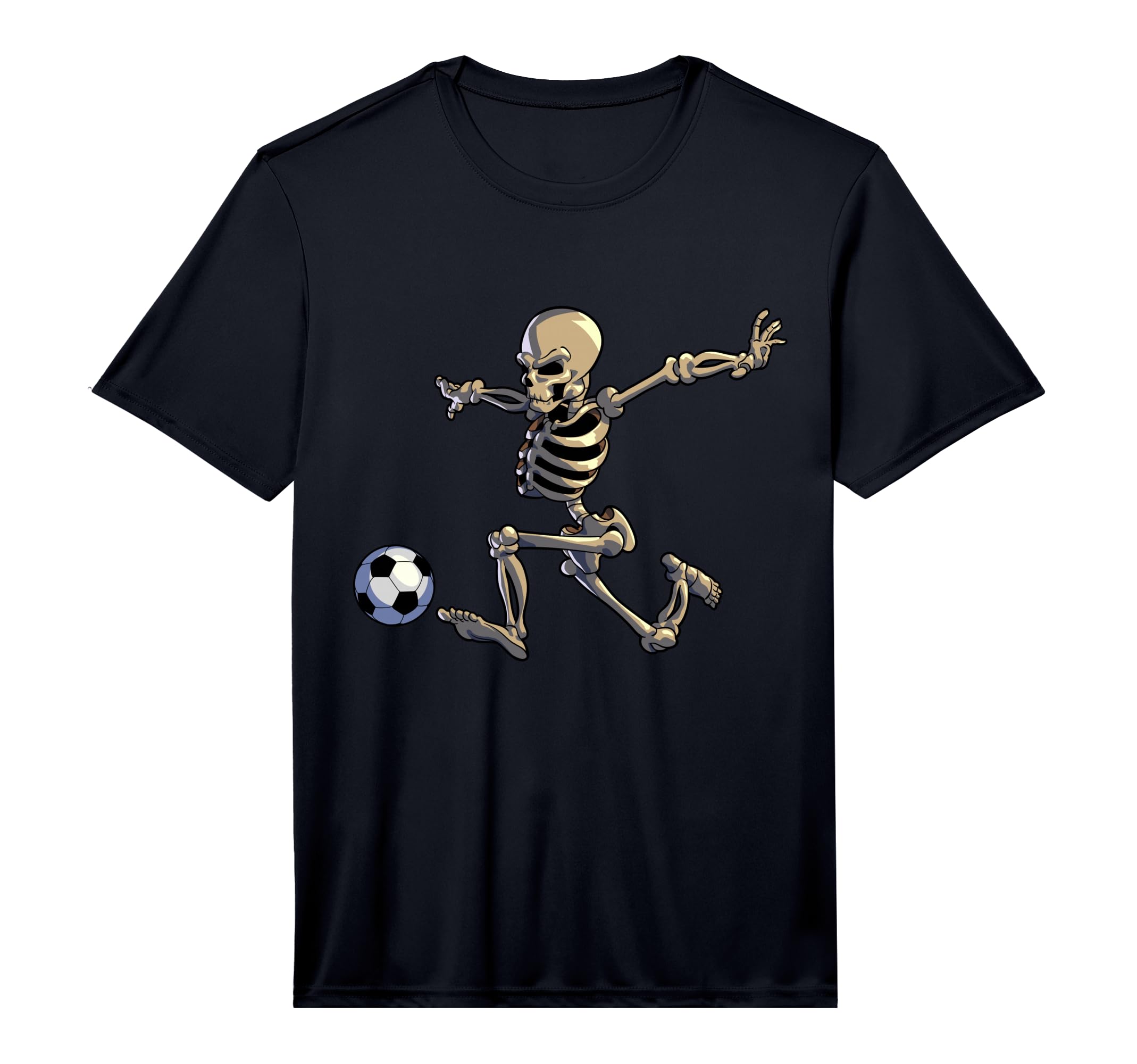 Soccer Skeleton Halloween Soccer T-Shirt - Fun Novelty Design for Adults