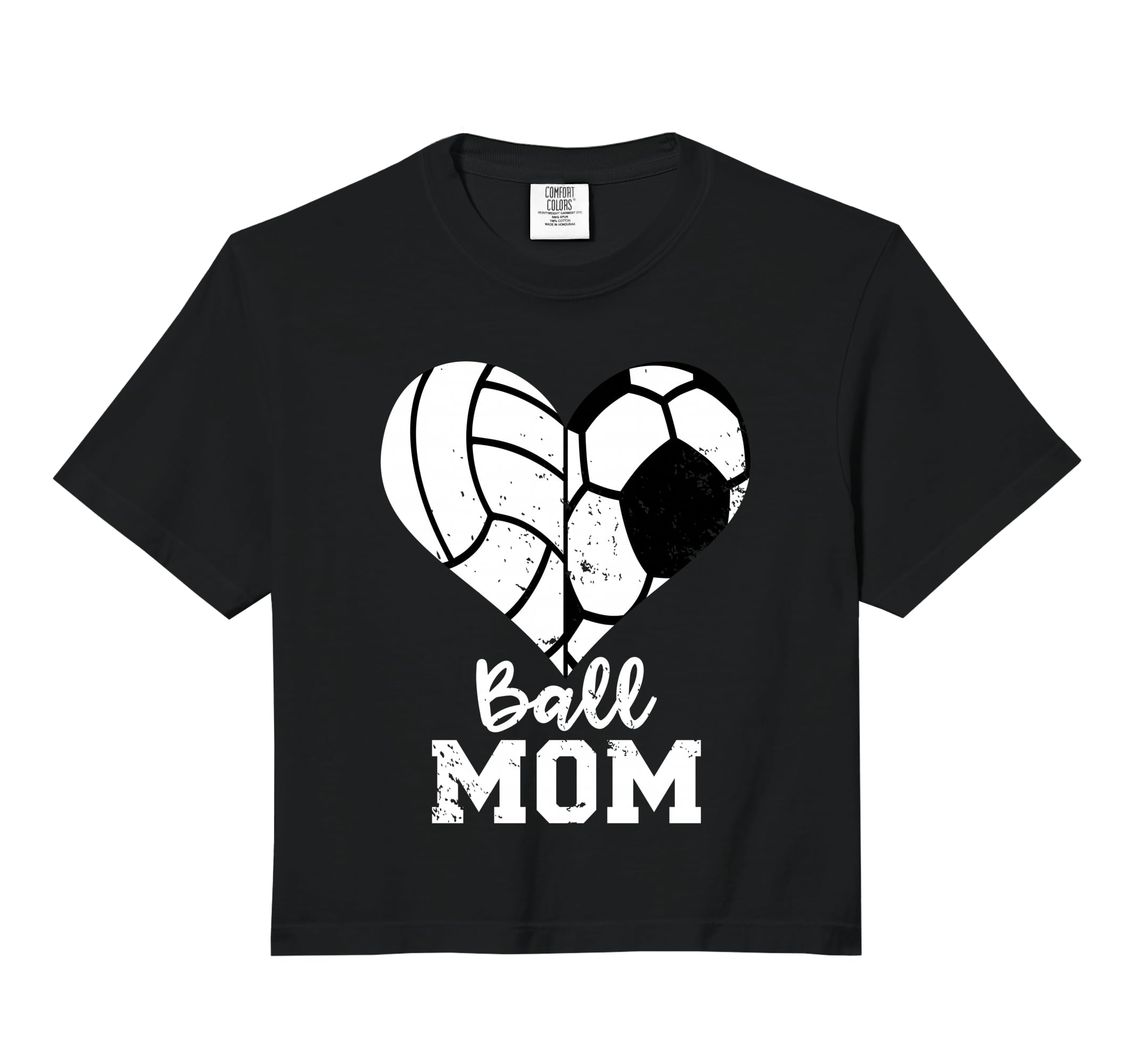Ball Mom Heart Funny Soccer Volleyball Hoodie - Novelty Apparel for Adults