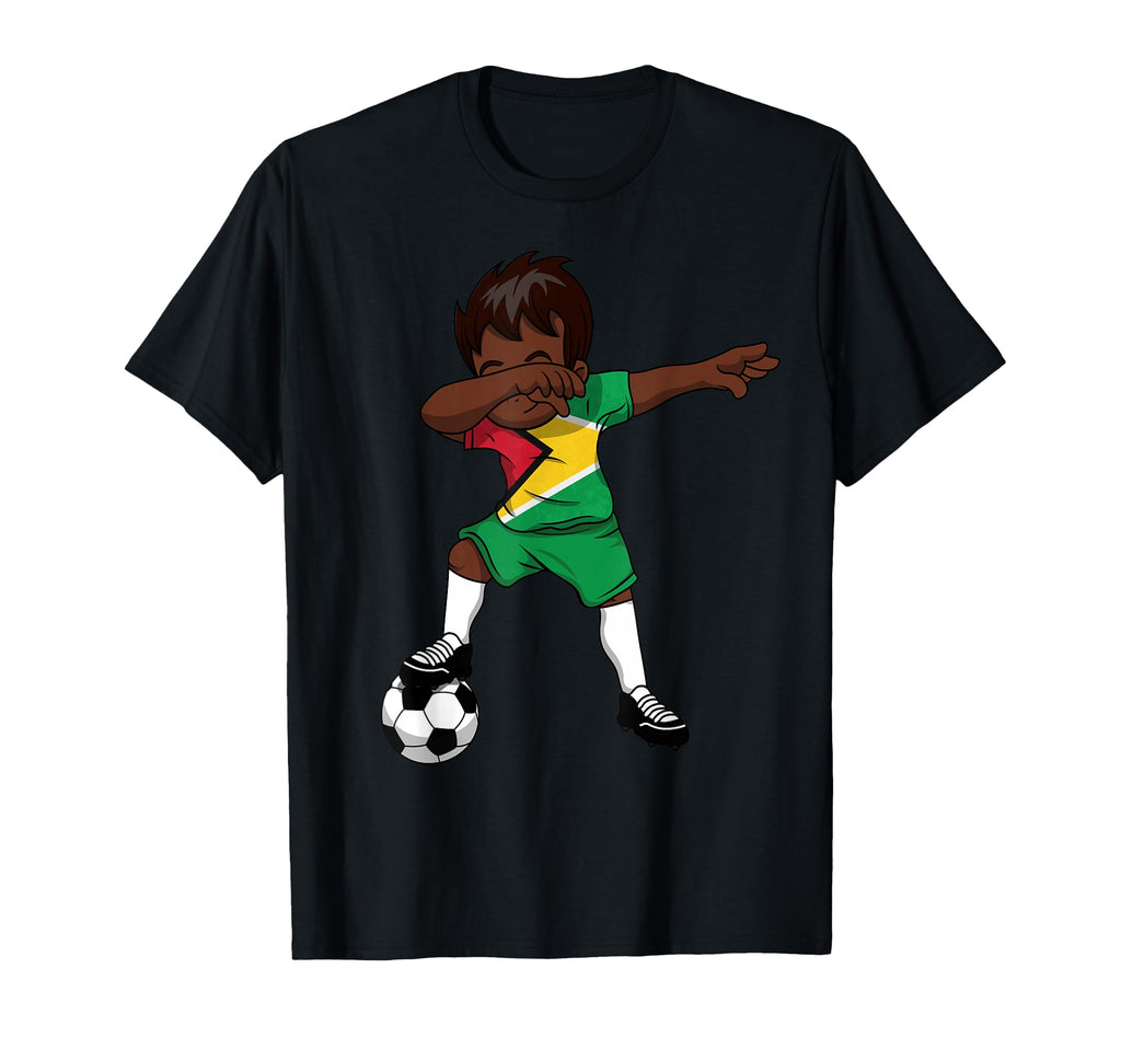Dabbing Soccer Guyana Guyanese T-Shirt - Novelty Apparel for Adults