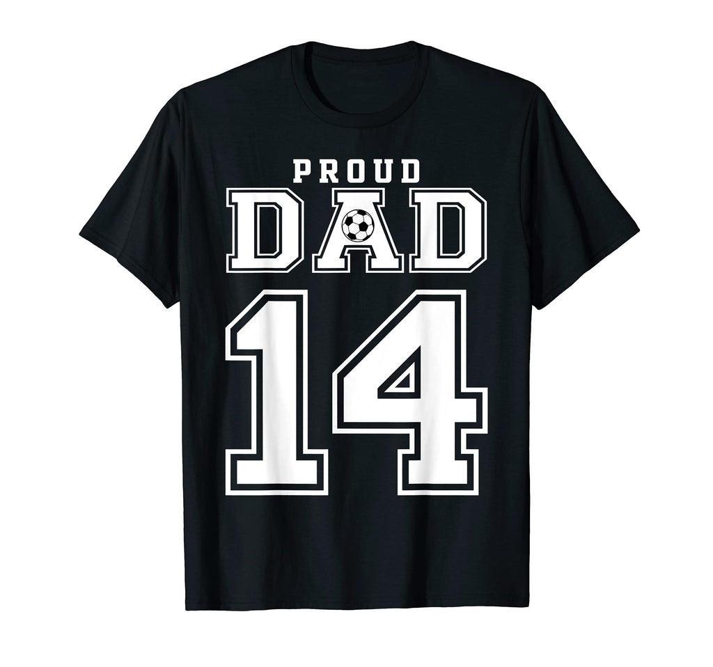 Number 14 Custom Proud Soccer Futbol T-Shirt - Minimalist Print for Adults
