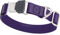 Dogline Biothane Waterproof Dog Collar with Herm Sprenger Black Stainless Steel Quick Release Buckle – Heavy Duty Tactical Durable Collar for Dogs – Comfortable and Safe Pet Collar W1 L 15-25" Purple