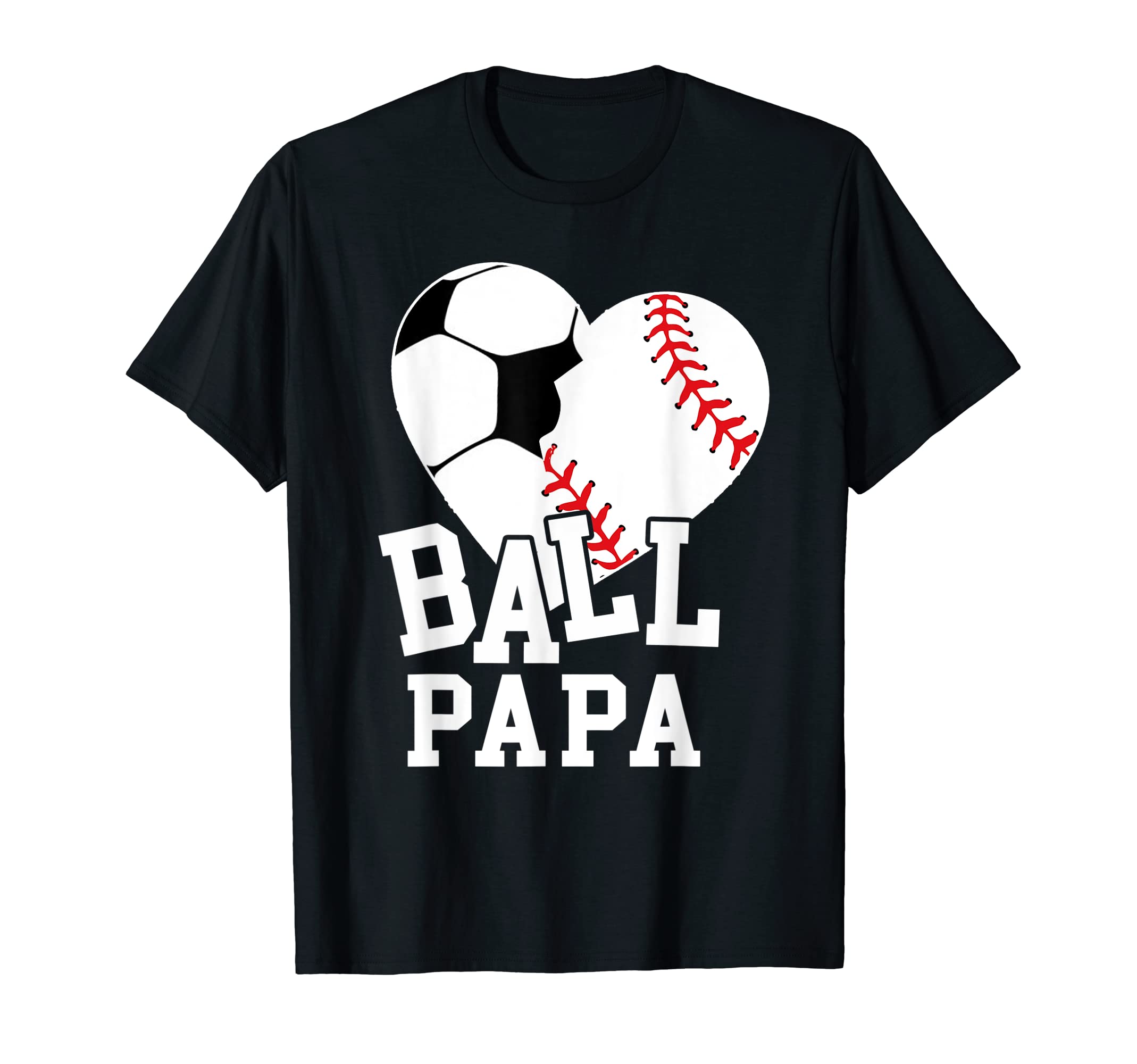 Ball Papa Heart Funny Baseball T-Shirt - Custom Art Print for Adults
