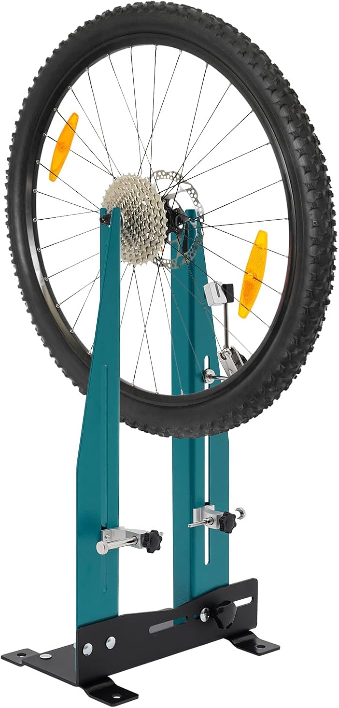 Bicycle Wheel Truing Stand, 360° Swivel Bike Workstands Truing Stand Bicycle Wheel Balancer Adjustable Width 3.5-5.9 Inches with Utility Knob for Wheels Of Children's Bikes, Folding Bikes