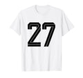 27 White Number 27 Sports Fan Soccer T-Shirt - Novelty Apparel for Adults