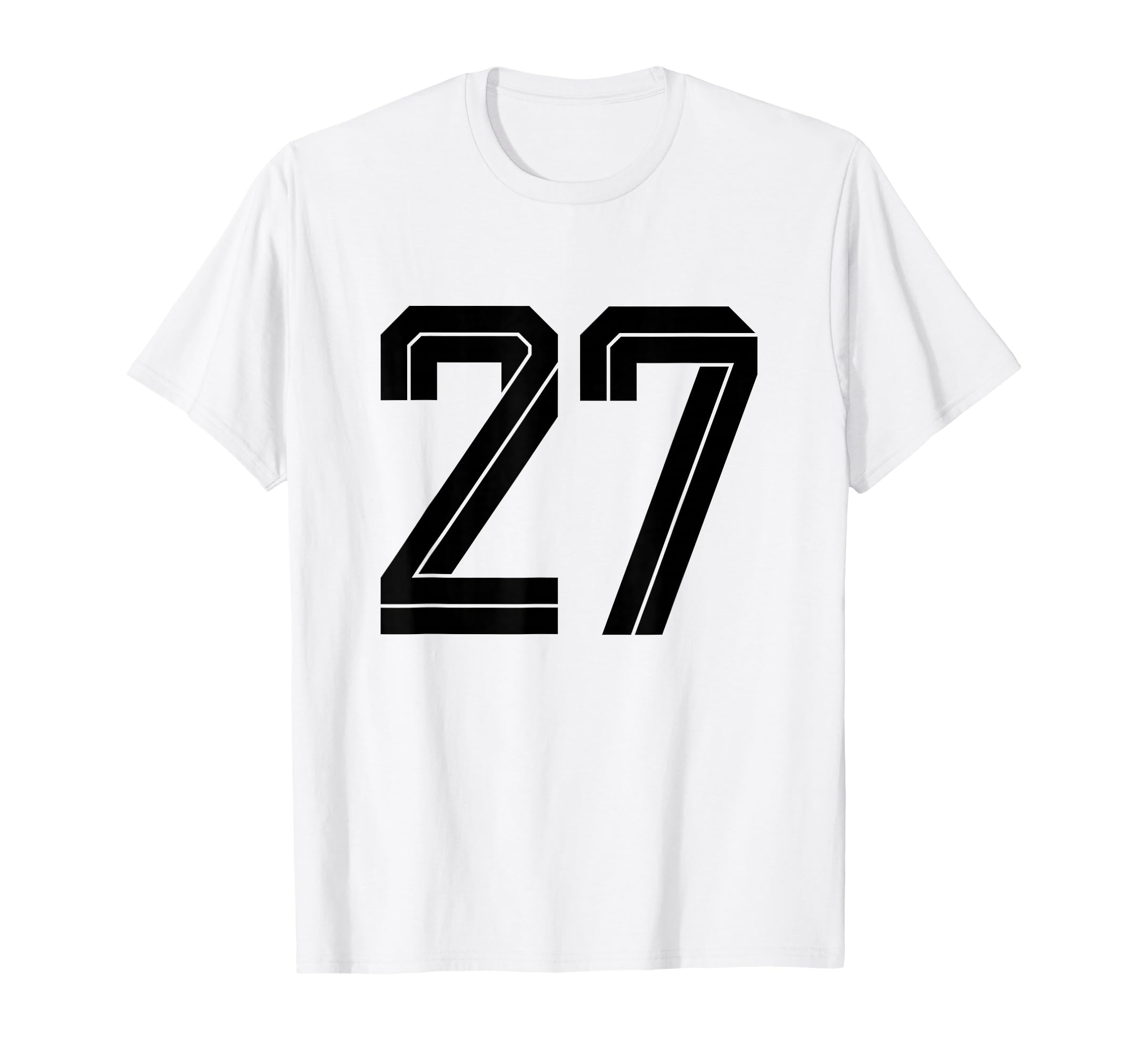 27 White Number 27 Sports Fan Soccer T-Shirt - Novelty Apparel for Adults