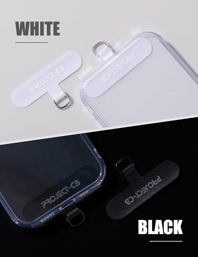 project-cb Phone Wrist Strap 1,Tether Tab 2,Phone Wristlet,Lanyard Wrist Strap,Key Holder,KeyChain,KeyRing×2(White-Black)
