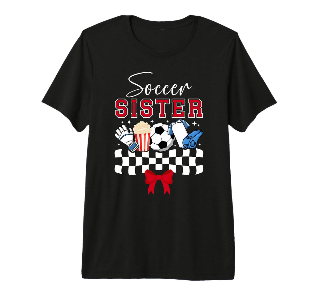 Soccer Sister Coquette Soccer Players T-Shirt - Aesthetic Graphic Unisex