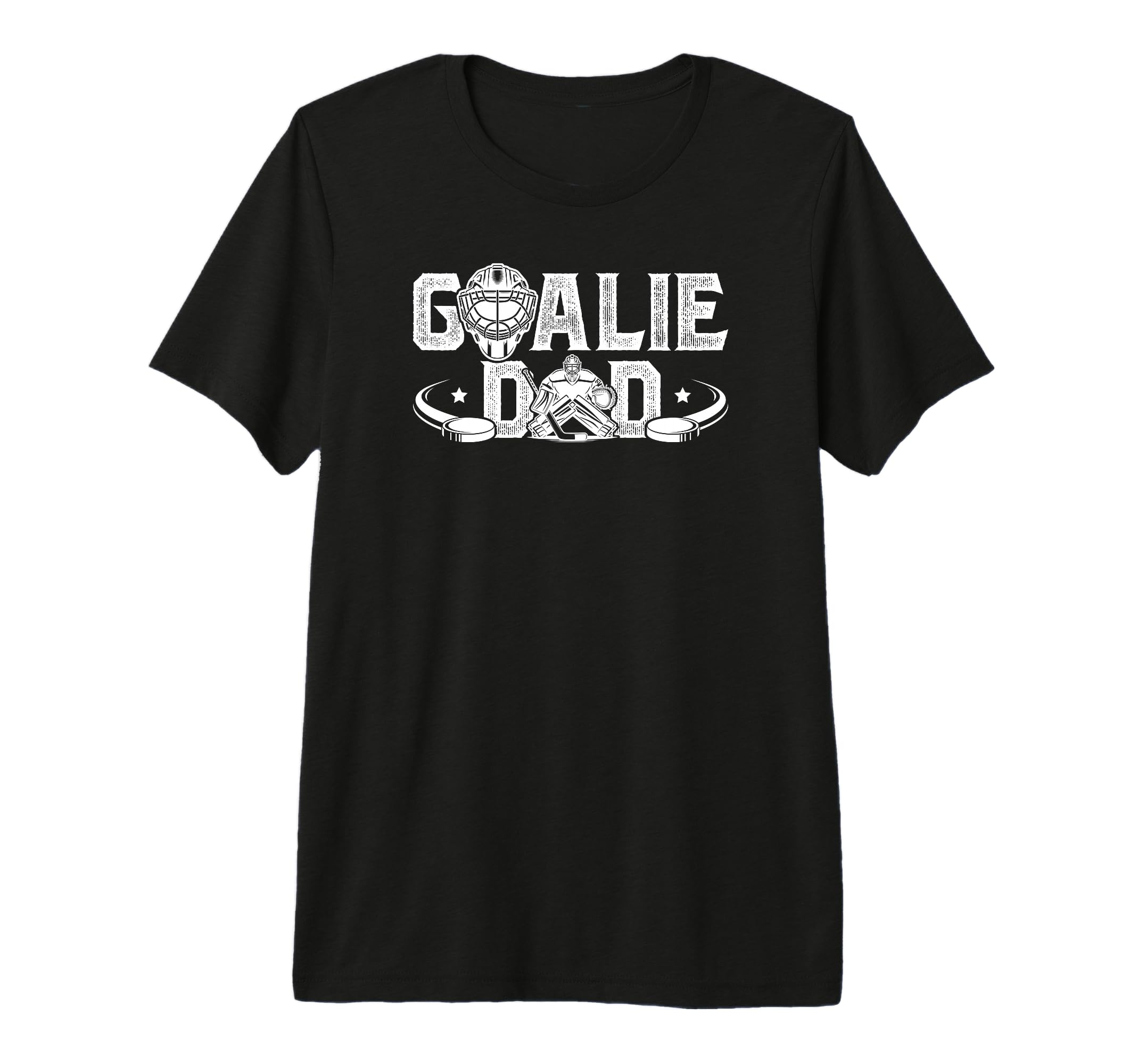 Mens Ice Hockey Goalie Dad Hockey T-Shirt - Unique Graphic Men Women