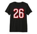 26 White Red Sport Team Number Tri T-Shirt - Aesthetic Graphic for Adults