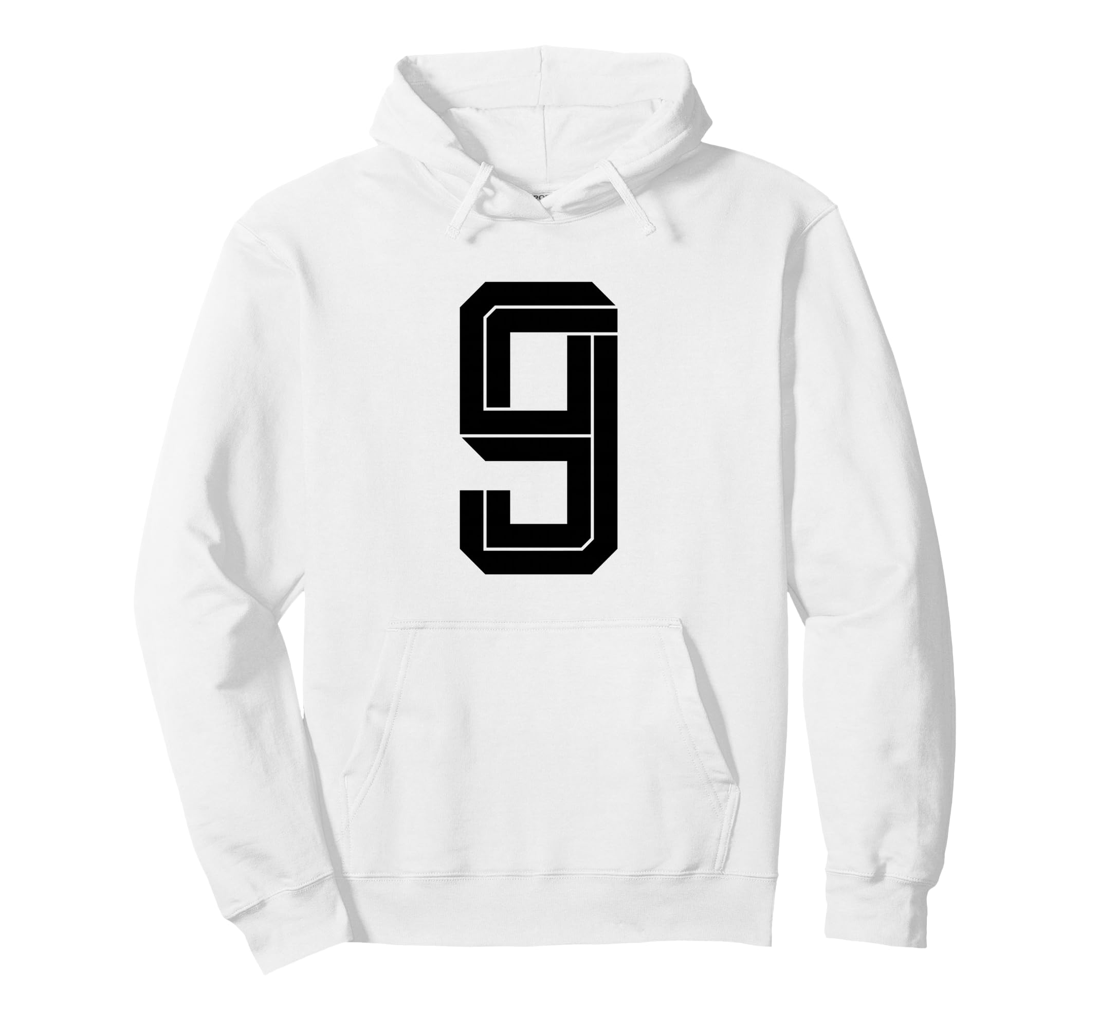 9 White Number 9 Sports Fan Soccer Hoodie - Streetwear Style Unisex