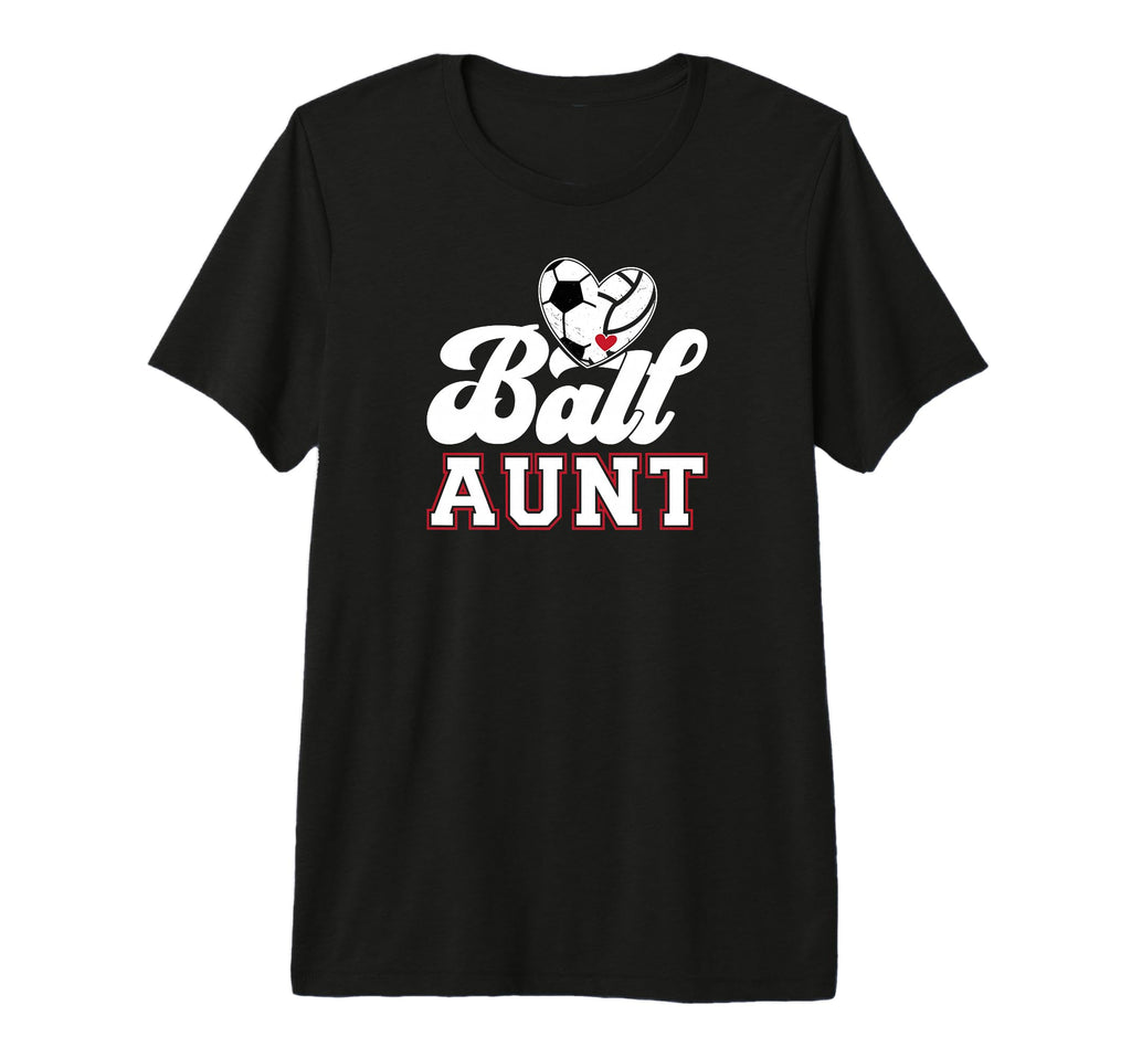 Ball Aunt Heart Soccer Volleyball T-Shirt - Minimalist Print Men Women