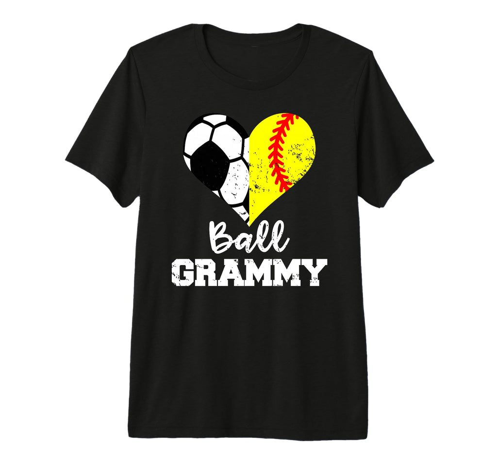 Ball Grammy Heart Funny Soccer Softball T-Shirt - Graphic Print Men Women