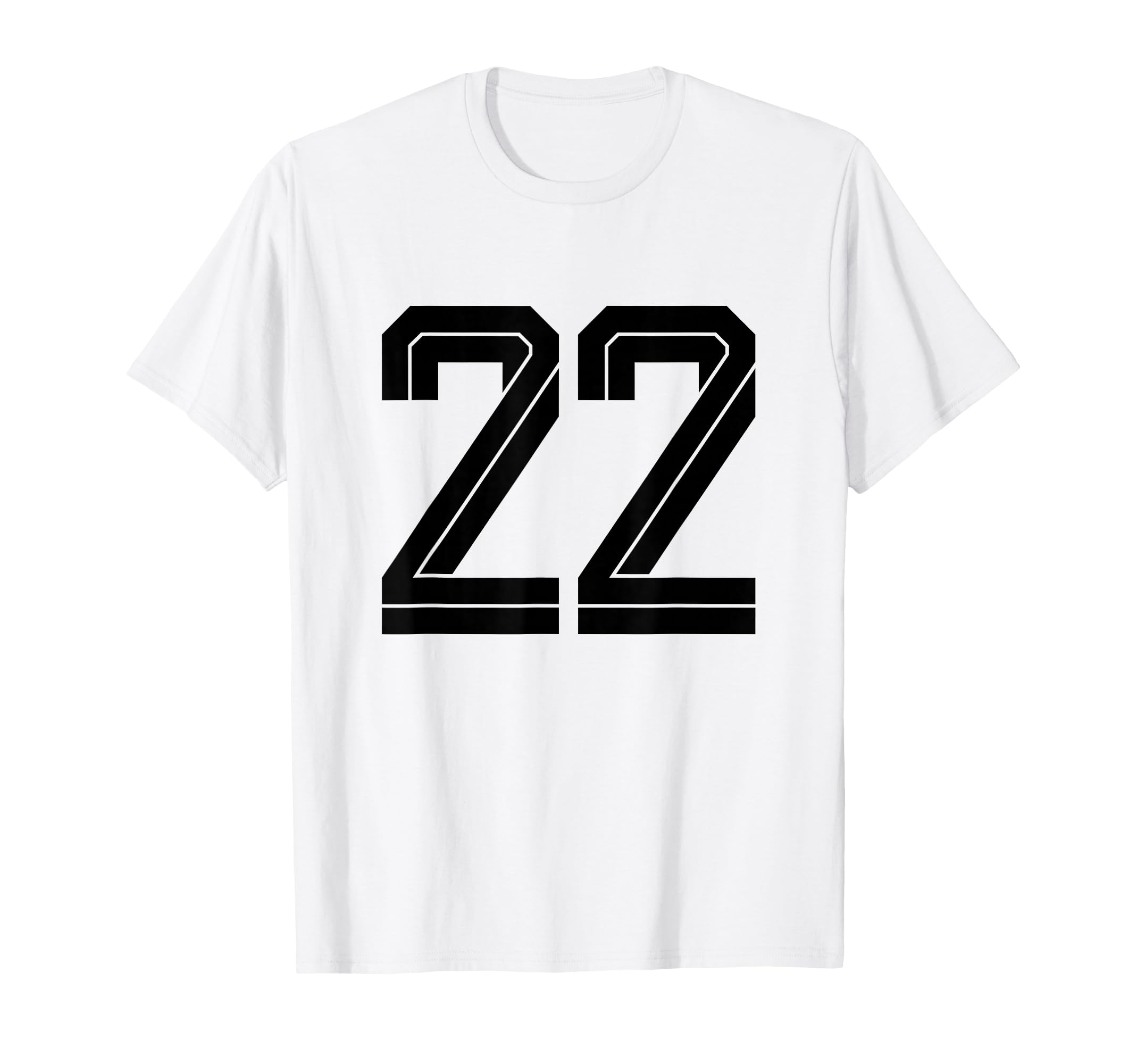 22 White Number 22 Sports Fan Soccer T-Shirt - Minimalist Print Men Women