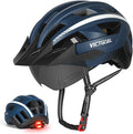 VICTGOAL Bike Helmet for Men Women with Led Light Detachable Magnetic Goggles Removable Sun Visor Mountain & Road Bicycle Helmets Adjustable Size Adult Cycling Helmets