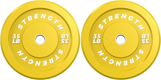 Premium Color-Coded Rubber Bumper Plates Set - 2 Inch Olympic Weight Plates for Home Gym Cross and Strength Training