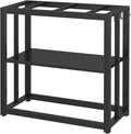 30.7" W x 13" Inch for 20-29 Gallon Long Fish Tank Stand With Storage Shelf, Aquarium Stand With Hooks,Heavy Duty Metal Turtle Reptile Tank Stand, Easy Assemble