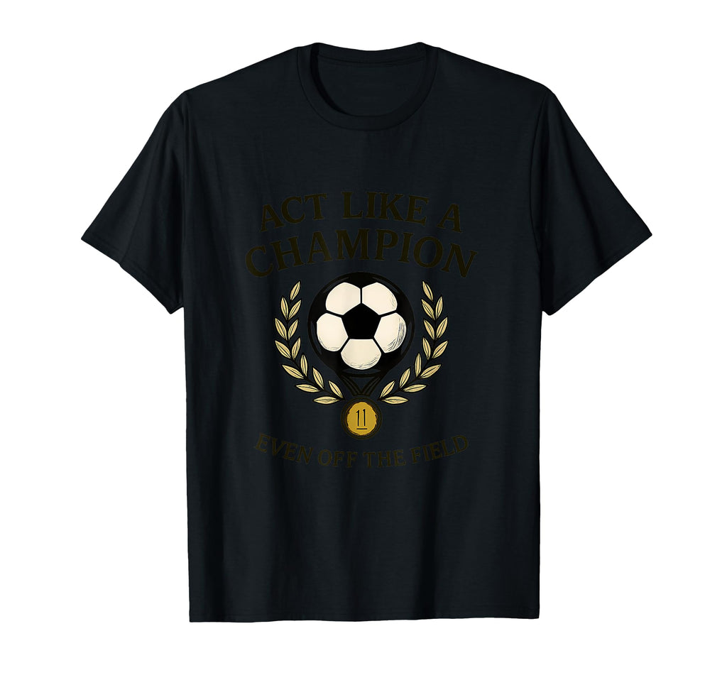 Champion Off Field Soccer Fan Gold T-Shirt - Trendy Graphic Men Women
