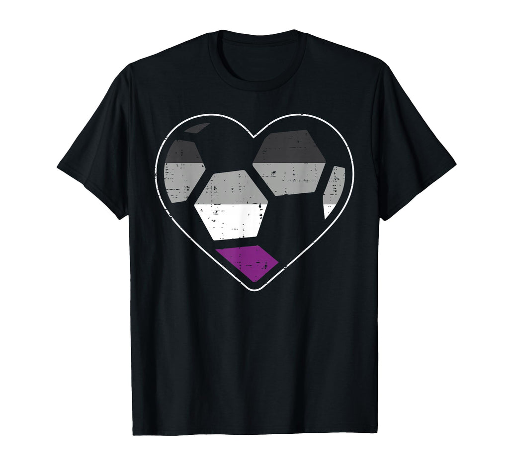 Soccer Heart Sport Lgbtq Asexual Ace T-Shirt - Minimalist Print for Adults