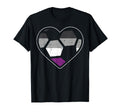 Soccer Heart Sport Lgbtq Asexual Ace T-Shirt - Minimalist Print for Adults