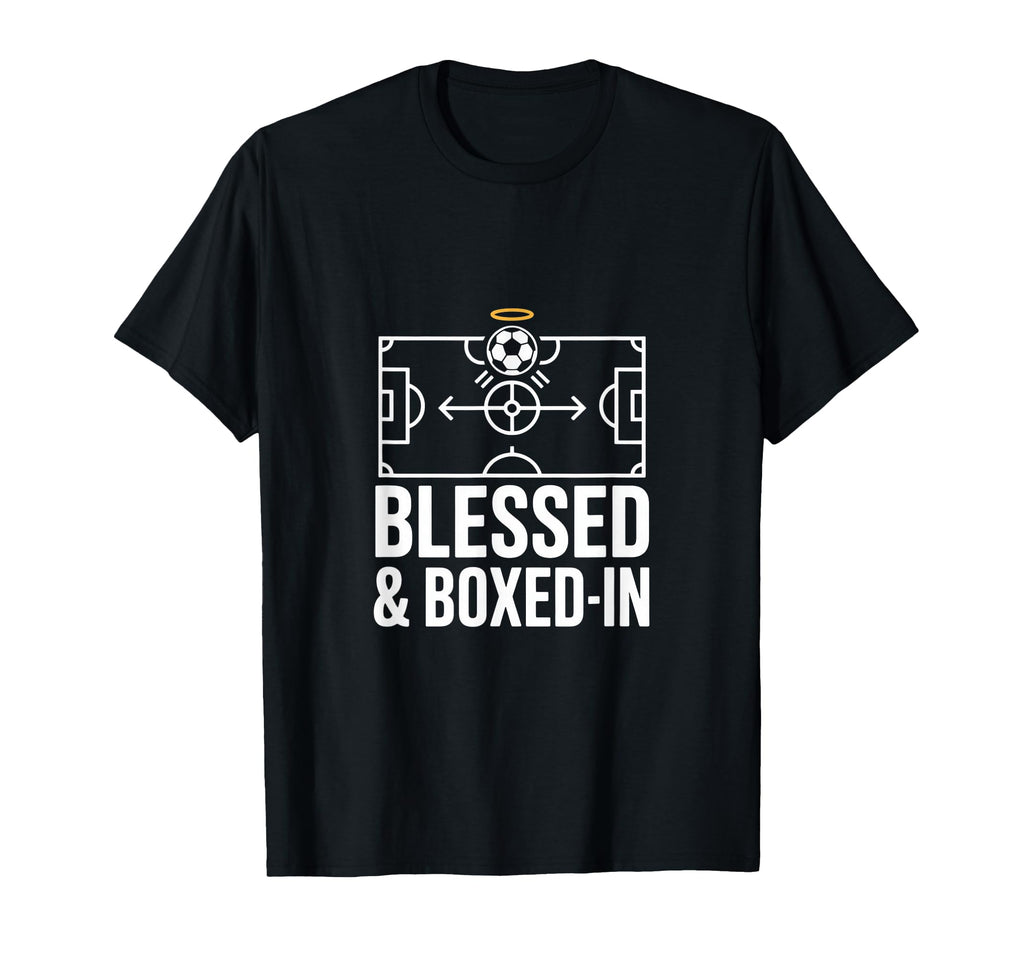 Blessed And Boxed Soccer Football T-Shirt - Trendy Graphic for Adults