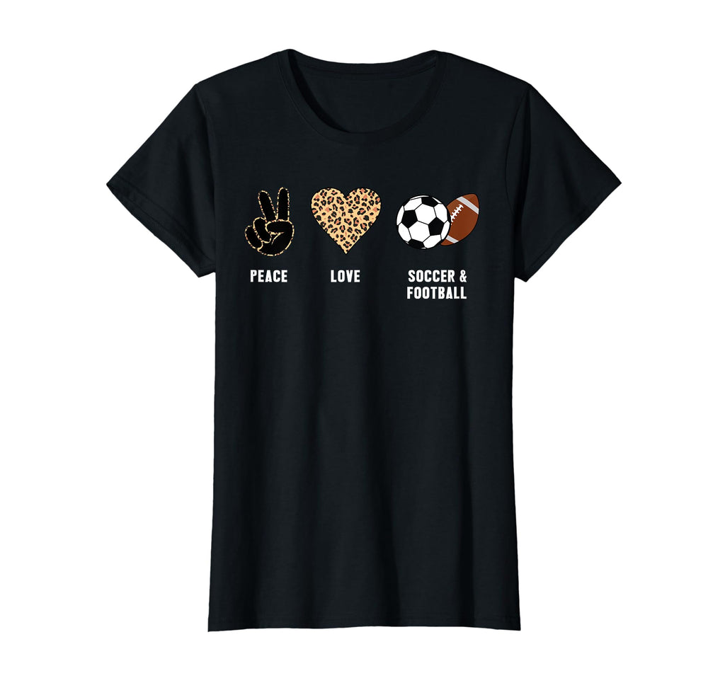 Peace Love Soccer Football Soccer T-Shirt - Fun Novelty Design Men Women