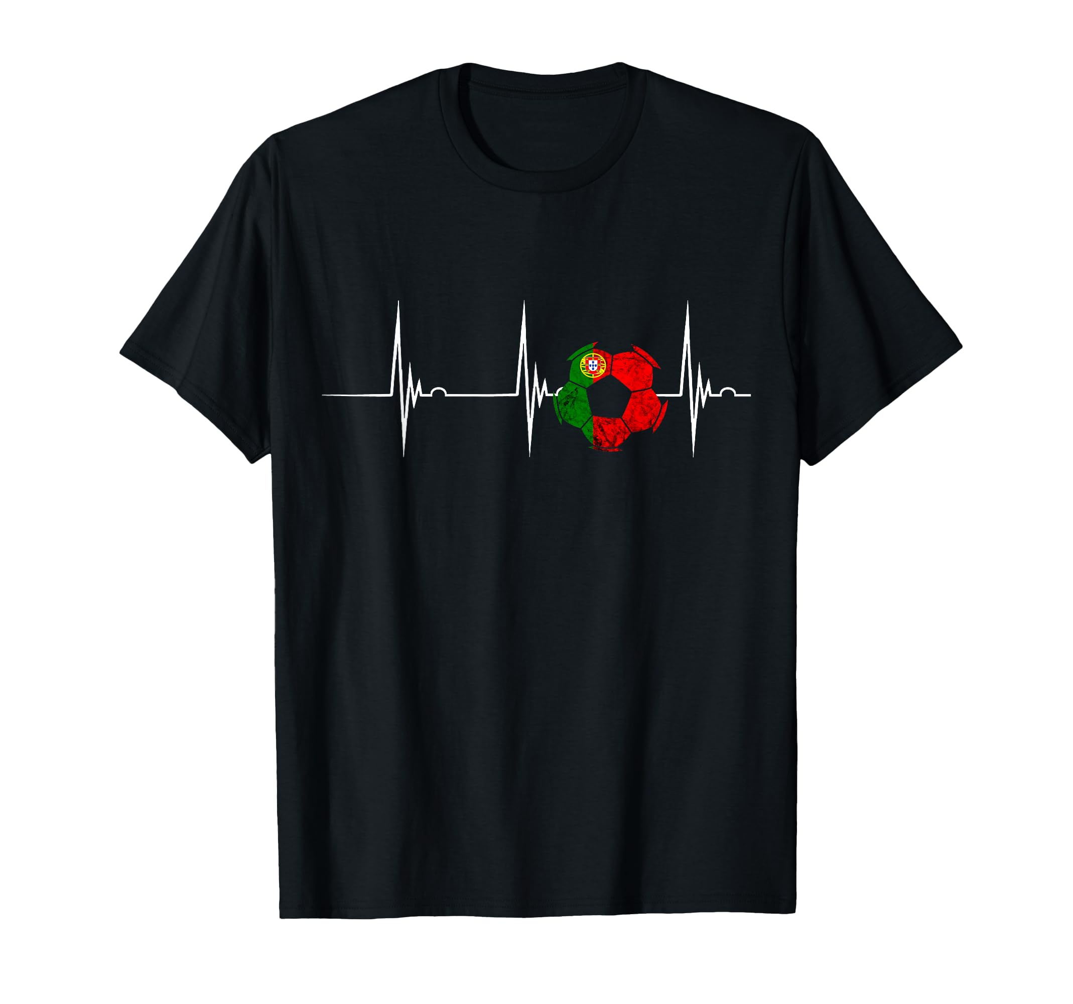 Portugal Soccer Futebol Heartbeat T-Shirt - Casual Everyday Wear Men Women