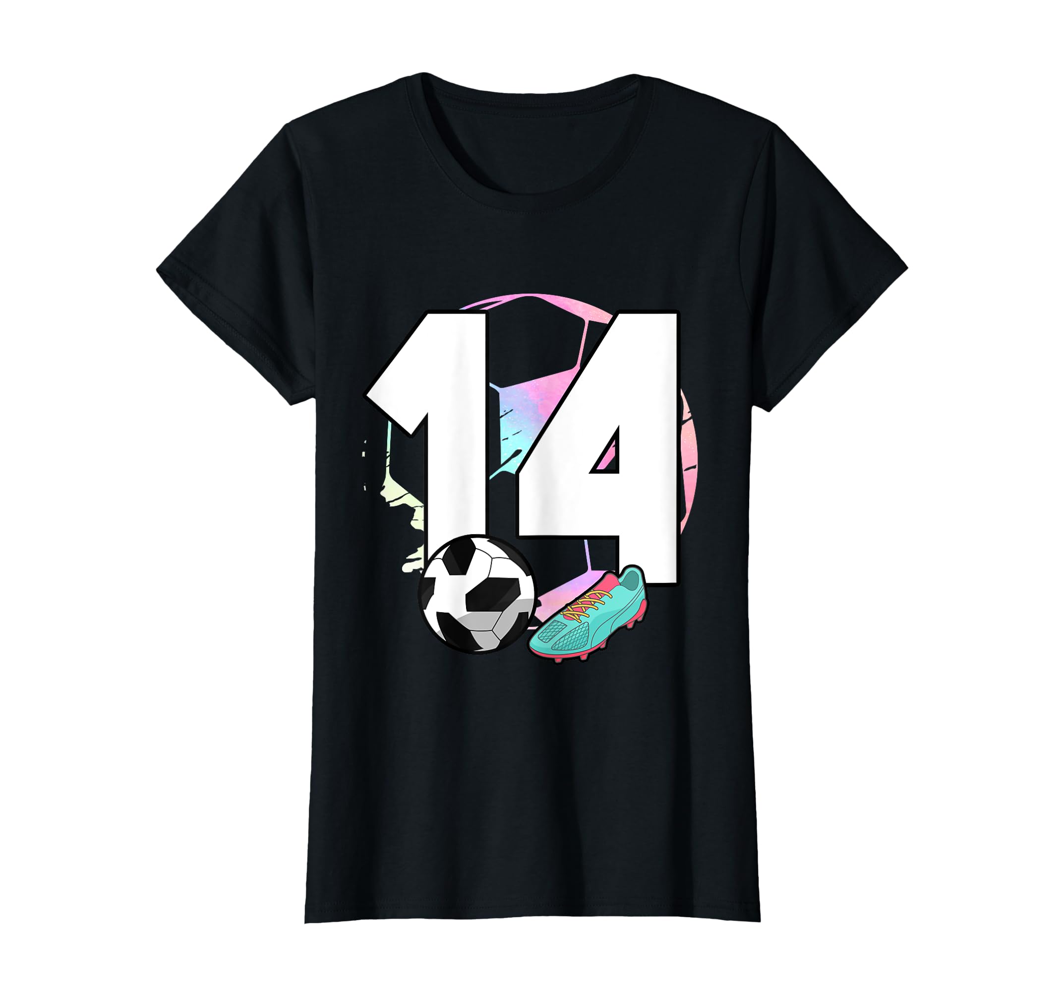 14Th Birthday Soccer Player Football 14 T-Shirt - Graphic Print Unisex