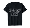 Black Game Day Football Basketball T-Shirt - Fun Novelty Design for Adults