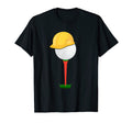 Funny Golfing Yellow Hard Hat Holiday T-Shirt - Minimalist Print Men Women