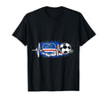 Heartbeat Cape Verde Flag Football T-Shirt - Unique Graphic Men Women