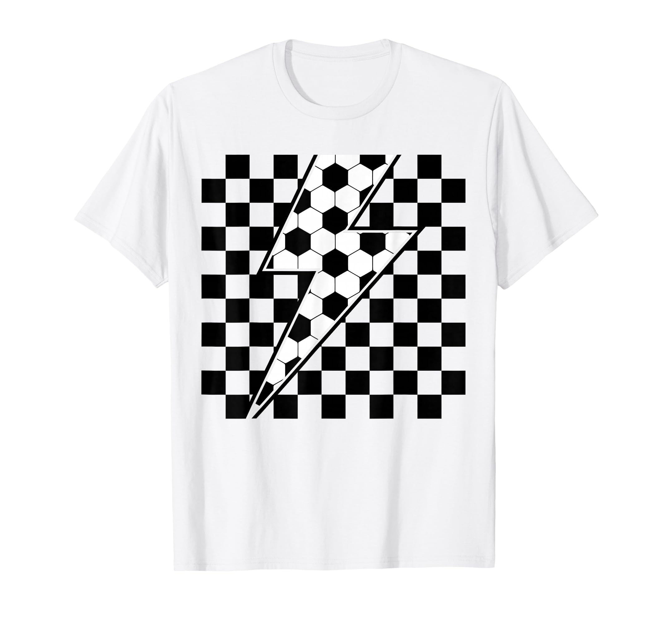 Lightning Bolt Checkered Aesthetic T-Shirt - Aesthetic Graphic Men Women
