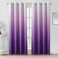 HOMEIDEAS Purple Ombre Blackout Curtains 52 X 84 Inch Length Gradient Room Darkening Thermal Insulated Energy Saving Grommet 2 Panels Window Drapes for Living Room, Bedroom