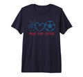 Peace Love Soccer Fan Training Soccer T-Shirt - Novelty Apparel for Adults