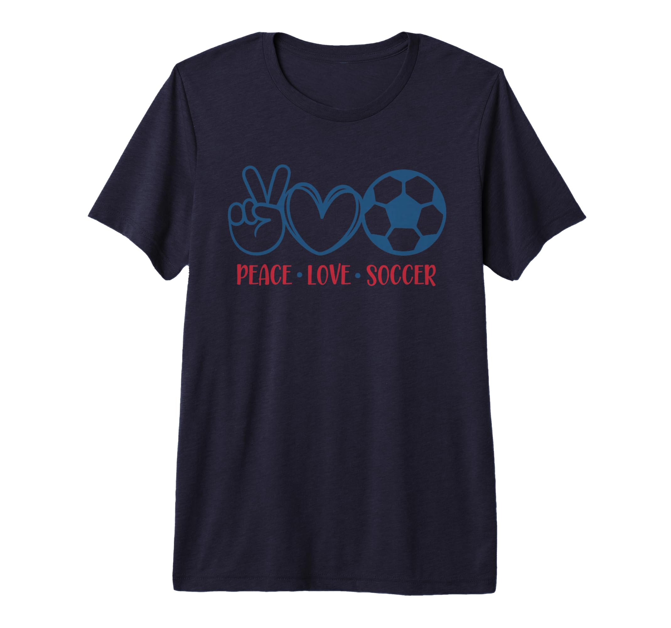 Peace Love Soccer Fan Training Soccer T-Shirt - Novelty Apparel for Adults