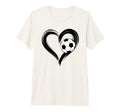 Soccer Love Heart Fans And Players T-Shirt - Casual Everyday Wear Unisex
