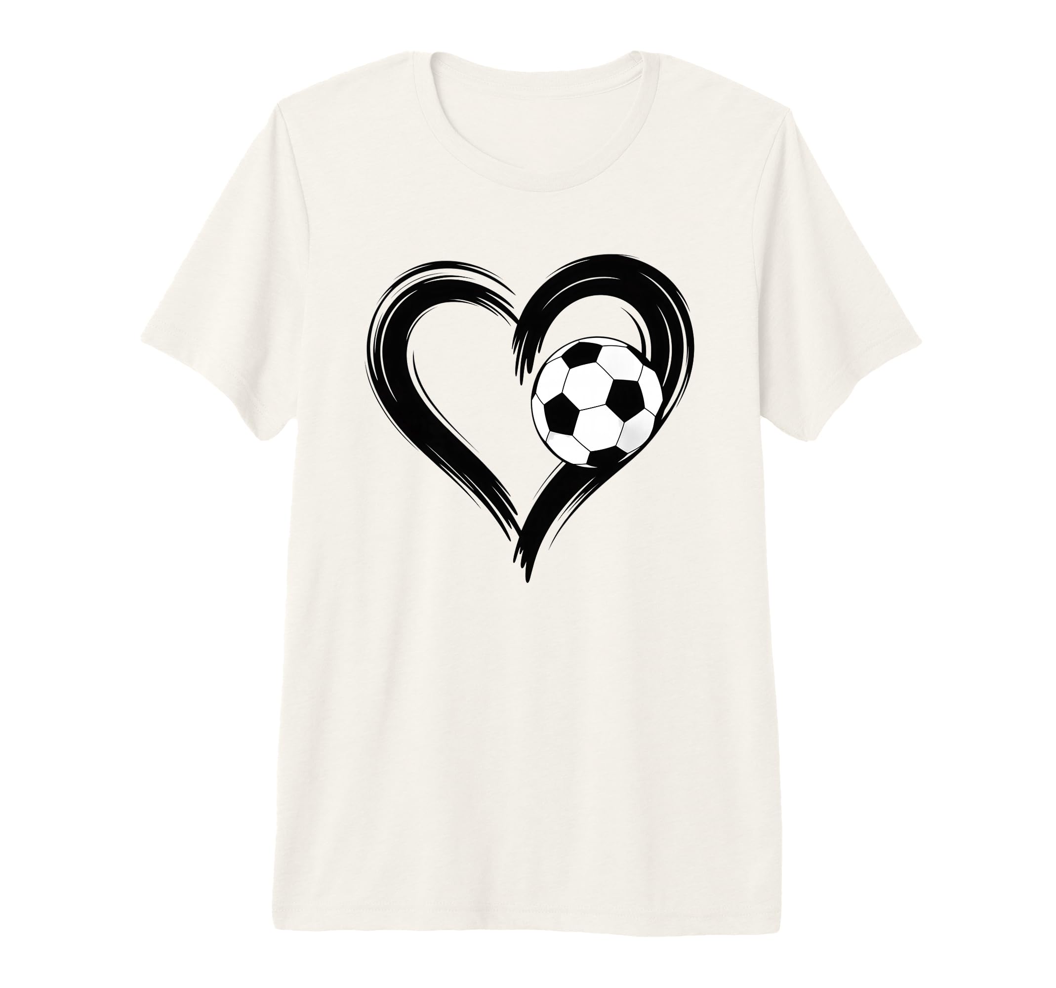 Soccer Love Heart Fans And Players T-Shirt - Casual Everyday Wear Unisex