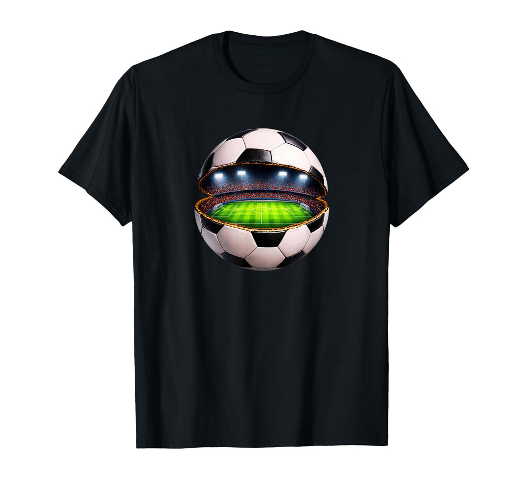 Soccer Stadium Inside Ball Soccer T-Shirt - Fun Novelty Design Men Women